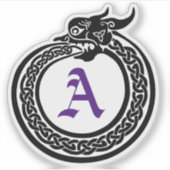 Aangepaste monogram Celtic Style Ouroboros Sticker (Voorkant)