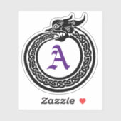 Aangepaste monogram Celtic Style Ouroboros Sticker (Vel)
