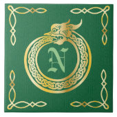 Aangepaste monogram Celtic Style Ouroboros Tegeltje (Voorkant)