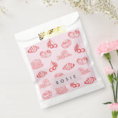 Aangepaste Monogram Charming Girly Cherry Strawber Bedankzakje (Gezegeld)