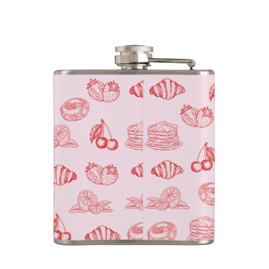 Aangepaste Monogram Charming Girly Cherry Strawber Heupfles (Achterkant)