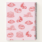 Aangepaste Monogram Charming Girly Cherry Strawber Notitieboek (Achterkant)
