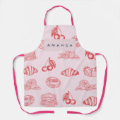 Aangepaste Monogram Charming Girly Cherry Strawber Schort (Voorkant)