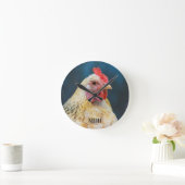 Aangepaste monogram Chicken Close-up Ronde Klok (Huis)