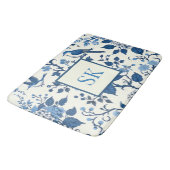 Aangepaste Monogram Chinoiserie Chic, Hydrangeas Badmat (Gekanteld)