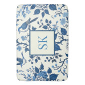 Aangepaste Monogram Chinoiserie Chic, Hydrangeas Badmat (Voorkant Verticaal)
