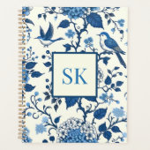 Aangepaste Monogram Chinoiserie Chic, Hydrangeas Planner (Voorkant)