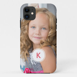 Aangepaste monogram Cirkel Gepersonaliseerde Fotos iPhone 11 Hoesje
