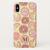 Aangepaste monogram Citrus Pattern-gevallen Case-Mate iPhone Case (Achterkant)