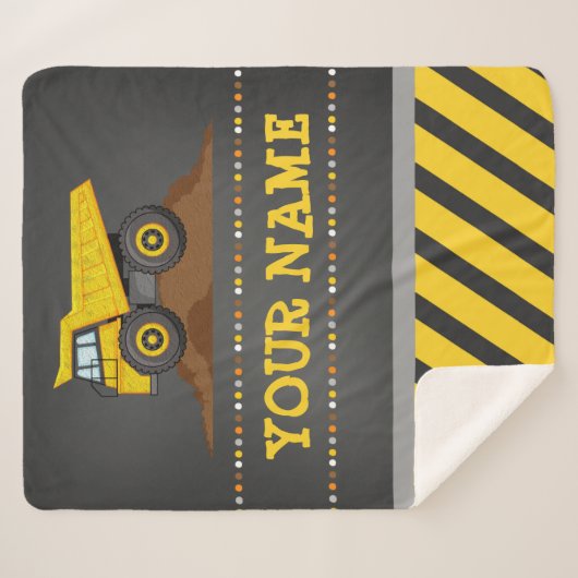 Aangepaste monogram constructiedronk Vrachtwagen Sherpa Deken (Voorkant (horizontaal))