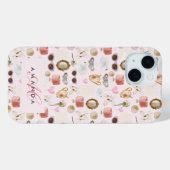 Aangepaste Monogram Coquette Schattige Girly Roze Case-Mate iPhone Case (Achterkant (horizontaal))