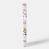 Aangepaste Monogram Coquette Schattige Girly Roze Case-Mate iPhone Case (Achterkant / Links)