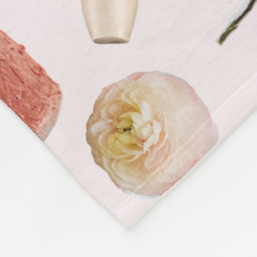 Aangepaste Monogram Coquette Schattige Girly Roze  Fleece Deken (Hoek)