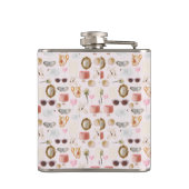 Aangepaste Monogram Coquette Schattige Girly Roze Heupfles (Achterkant)