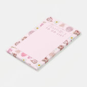 Aangepaste Monogram Coquette Schattige Girly Roze Post-it® Notes (Schuin)