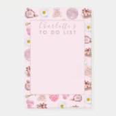 Aangepaste Monogram Coquette Schattige Girly Roze  Post-it® Notes (Voorkant)