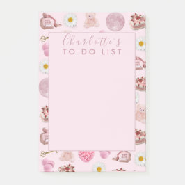 Aangepaste Monogram Coquette Schattige Girly Roze  Post-it® Notes