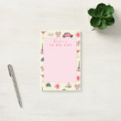 Aangepaste Monogram Coquette Schattige Girly Roze  Post-it® Notes (Kantoor)