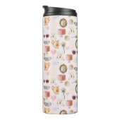 Aangepaste Monogram Coquette Schattige Girly Roze Thermosbeker (Geroteerd rechts)