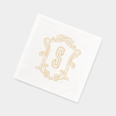 Aangepaste Monogram Crest Gouden Folie Gestempelde Folie Servetten (Links)