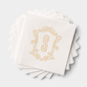 Aangepaste Monogram Crest Gouden Folie Gestempelde Folie Servetten (Insitu (Gestapeld))