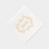 Aangepaste Monogram Crest Gouden Folie Gestempelde Folie Servetten (Rechts)