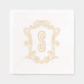 Aangepaste Monogram Crest Gouden Folie Gestempelde Folie Servetten (Voorkant)