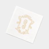 Aangepaste Monogram Crest Gouden Folie Gestempelde Servetten (Links)