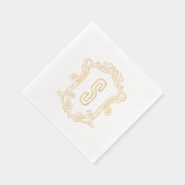 Aangepaste Monogram Crest Gouden Folie Gestempelde Servetten (Rechts)