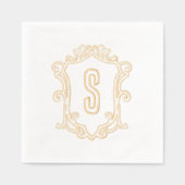 Aangepaste Monogram Crest Gouden Folie Gestempelde Servetten (Voorkant)