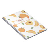 Aangepaste monogram Cute Peaches Modern Gift Notitieboek (Rechterzijde)