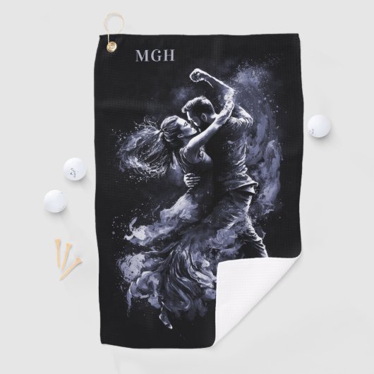 Aangepaste Monogram Dansen Paar Golfhanddoek (Insitu)
