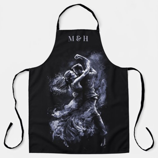 Aangepaste Monogram Dansen Paar Schort (Voorkant)