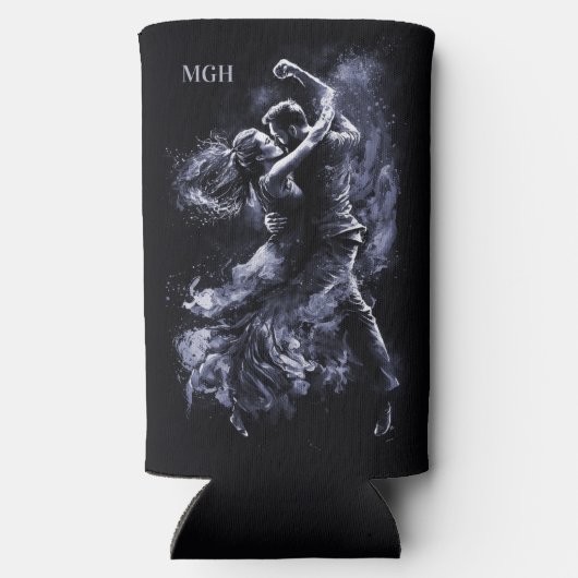 Aangepaste Monogram Dansen Paar Seltzer Blikjeskoeler (Achterkant)