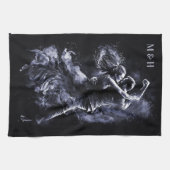 Aangepaste Monogram Dansen Paar Theedoek (Horizontaal)