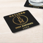 Aangepaste monogram Datum pensionering voor gasten Kartonnen Onderzetters (Schuin)