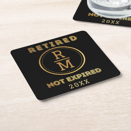 Aangepaste monogram Datum pensionering voor gasten Kartonnen Onderzetters (Schuin)