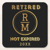 Aangepaste monogram Datum pensionering voor gasten Kartonnen Onderzetters (Voorkant)