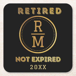 Aangepaste monogram Datum pensionering voor gasten Kartonnen Onderzetters