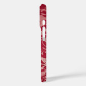 Aangepaste Monogram Donkerrood Sierbloem Case-Mate iPhone Case (Achterkant / Links)