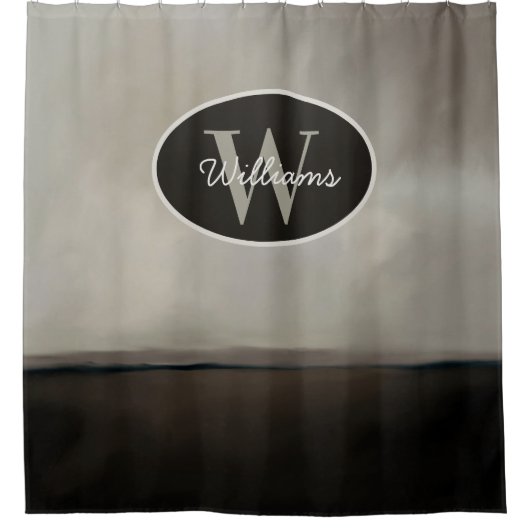 Aangepaste Monogram Douche Gordijn Olieverfbad (Voorkant)