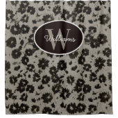 Aangepaste Monogram Douchegordijn Modern Bloemenba (Voorkant)