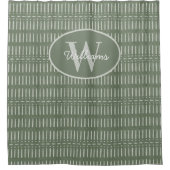 Aangepaste Monogram Douchegordijn Sage Green Boho (Voorkant)