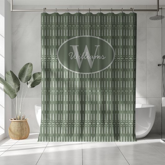 Aangepaste Monogram Douchegordijn Sage Green Boho