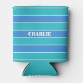 Aangepaste monogram drink-koelers voor Stripes Pat Blikjeskoeler (Voorkant)