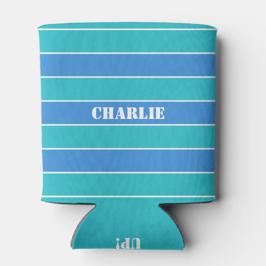 Aangepaste monogram drink-koelers voor Stripes Pat Blikjeskoeler (Achterkant)