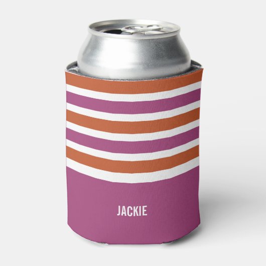 Aangepaste monogram drink-koelers voor Stripes Pat Blikjeskoeler (Blikje Voorkant)