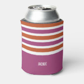 Aangepaste monogram drink-koelers voor Stripes Pat Blikjeskoeler (Blikje Achterkant)