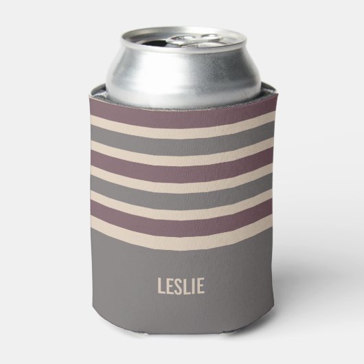 Aangepaste monogram drink-koelers voor Stripes Pat Blikjeskoeler (Blikje Voorkant)