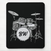 Aangepaste monogram drummer Drum Kit Musician Musi Muismat (Voorkant)